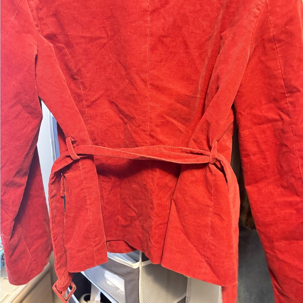 Elegant Red Corduroy Blazer - Picture 11 of 12